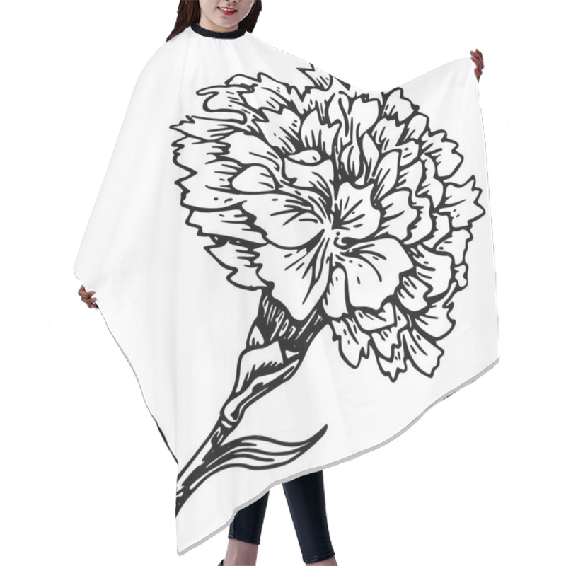 Personality  Carnation Flower - Sketch Of Tattoo Hair Cutting Cape