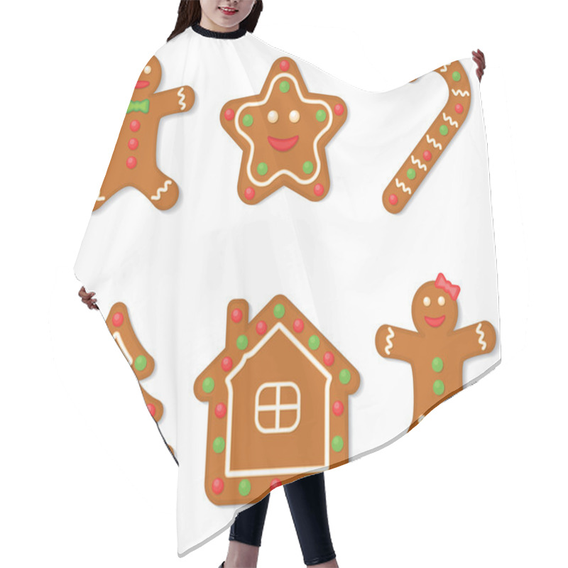 Personality  Vector Collection Of Gingerbread Figures Hair Cutting Cape