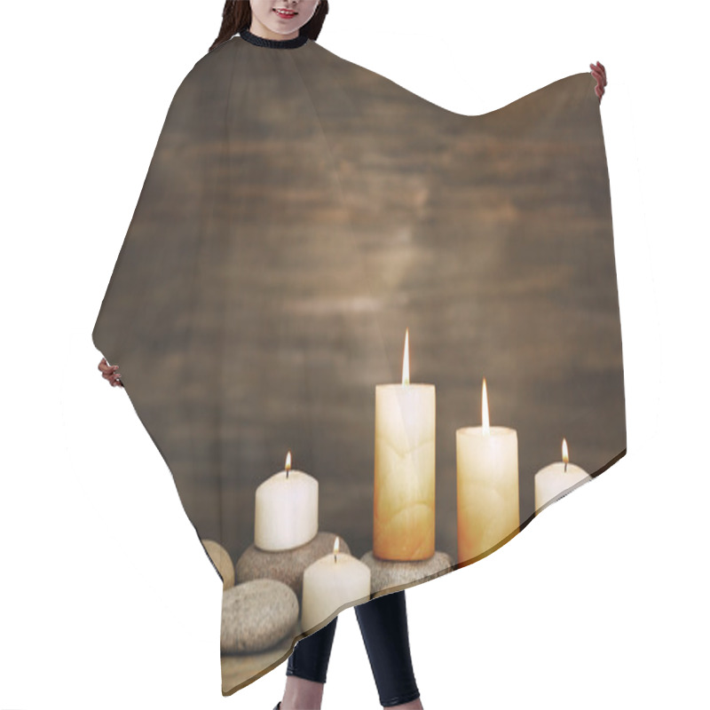 Personality  Candles And Spa Stones Hair Cutting Cape