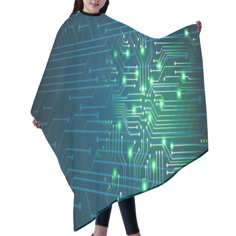 Personality  Cyber Circuit Future Technology Concept Background Hair Cutting Cape