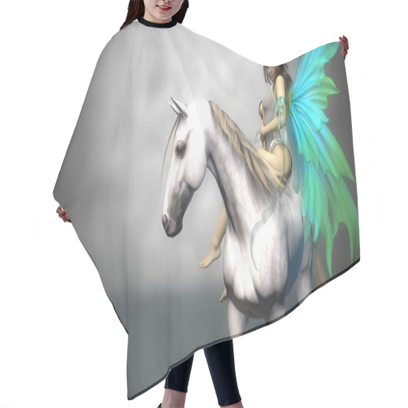 Personality  Young Fairy Sitting On Horse Hair Cutting Cape