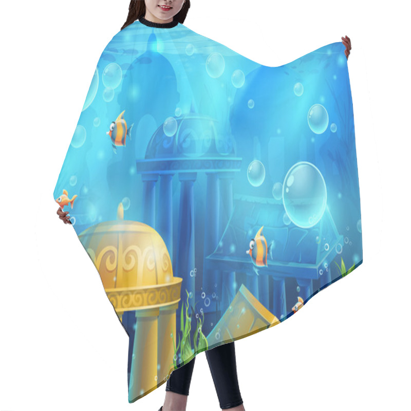 Personality  Atlantis Ruins - Vector Background  Illustration Screen Hair Cutting Cape