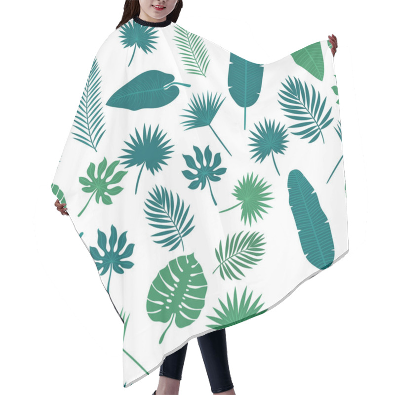 Personality  Tropical Leaves Seamless Pattern. Floral Jungle Background Hair Cutting Cape