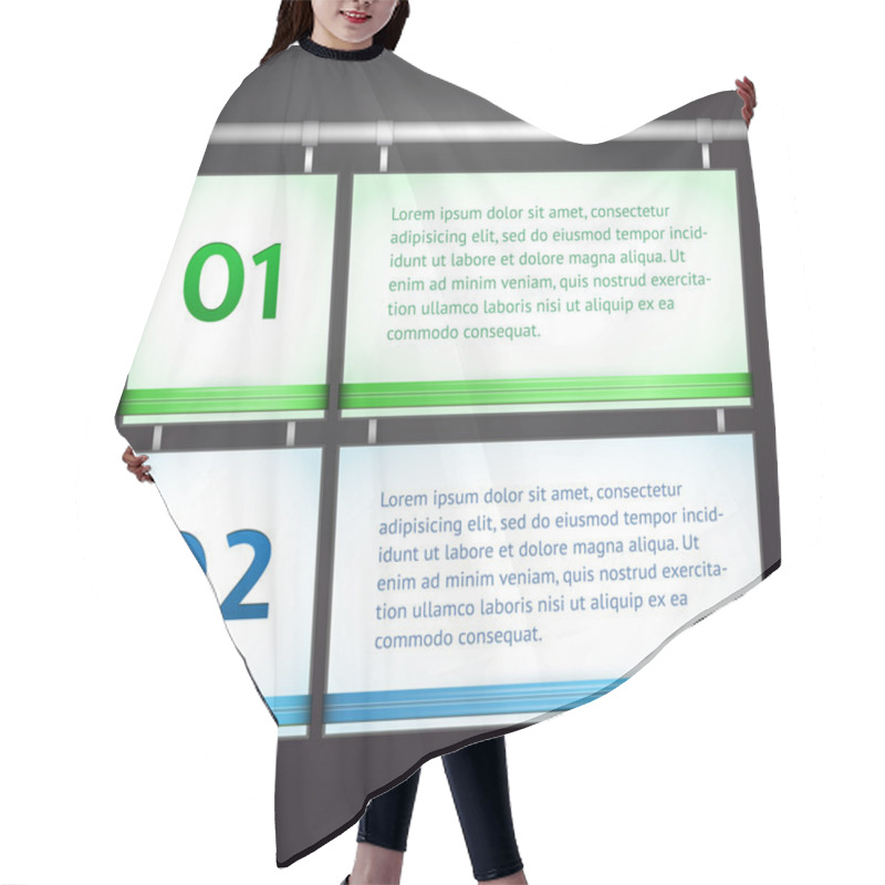 Personality  Vector Banners With Numbers And Pillar Hair Cutting Cape