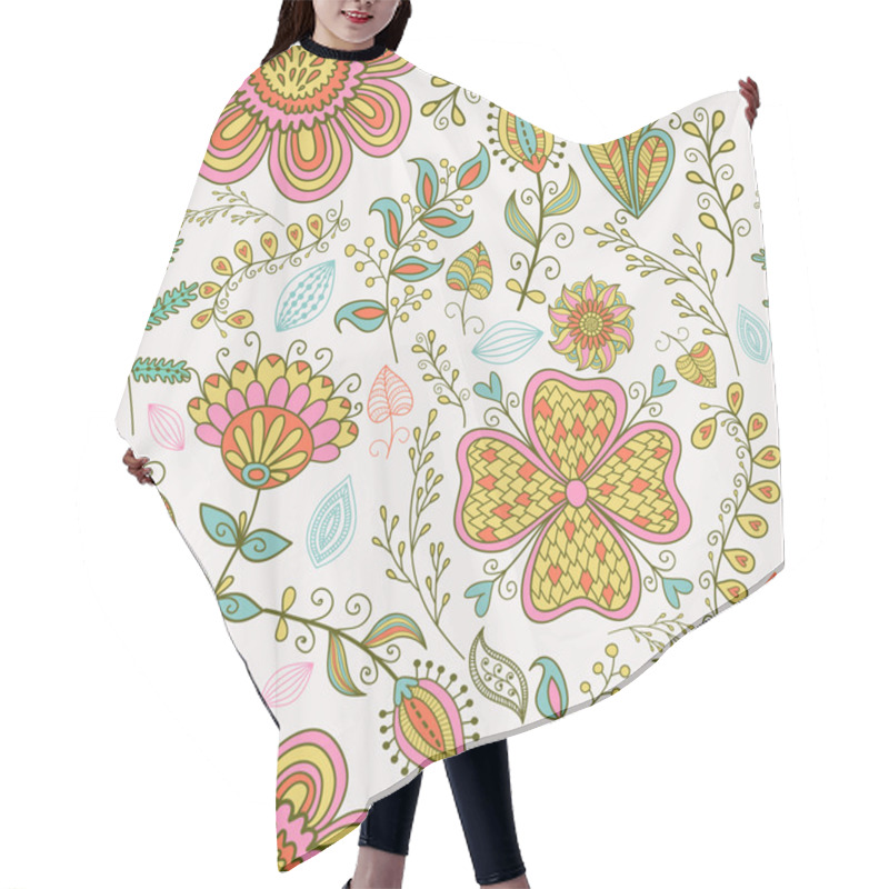 Personality  Seamless Floral  Pattern Hair Cutting Cape