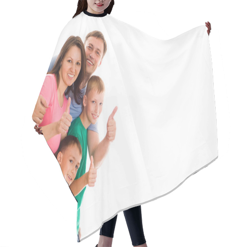 Personality  Happy Family Of Four Hair Cutting Cape