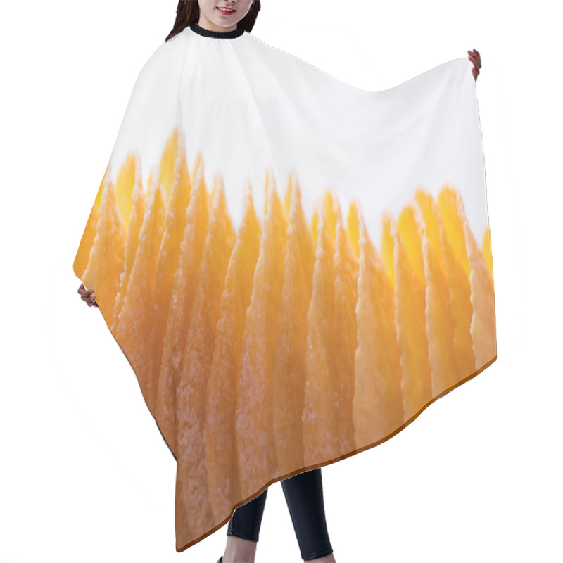 Personality  Top View Of Salty And Crunchy Potato Chips Isolated On White Hair Cutting Cape