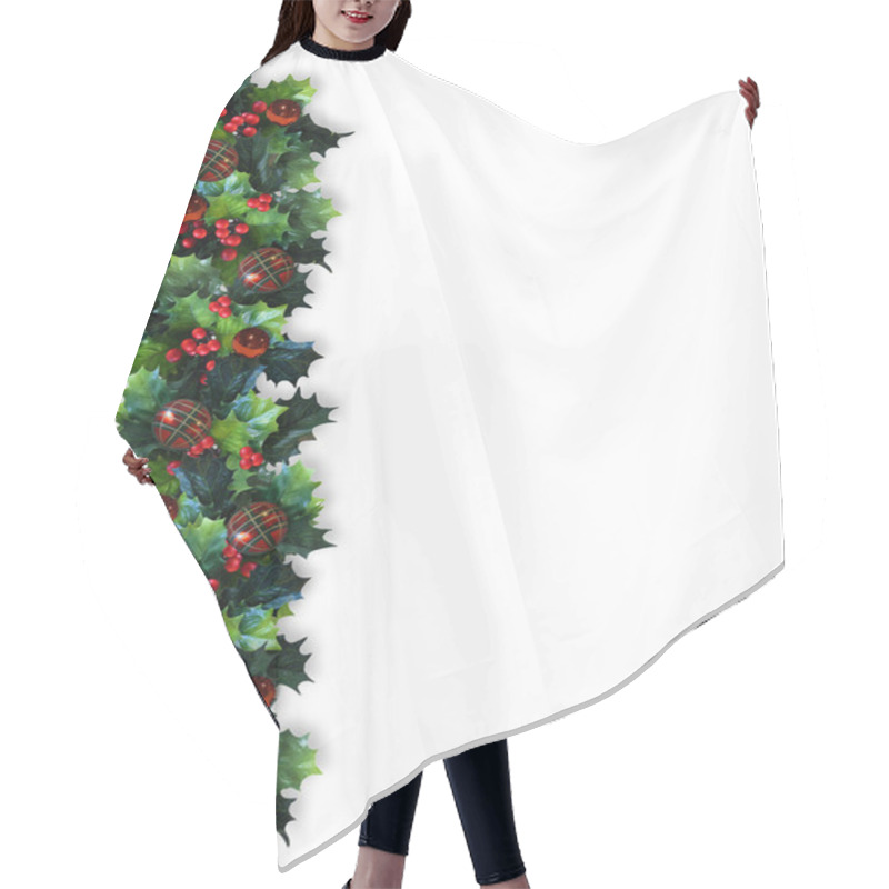 Personality  Christmas Border Holly Garland Hair Cutting Cape