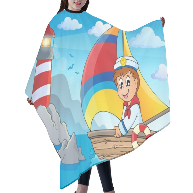 Personality  Image With Sailor Theme 4 Hair Cutting Cape