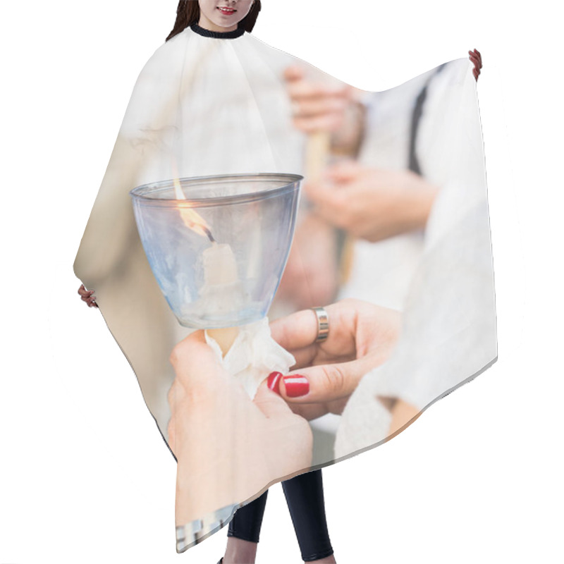 Personality  People Burning Candles Hair Cutting Cape