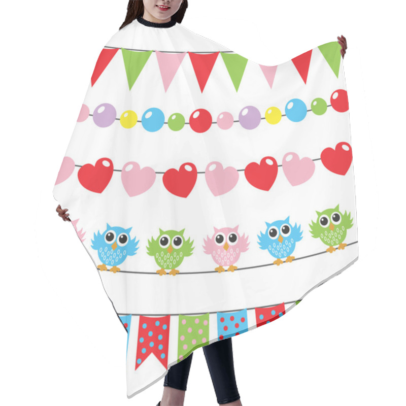 Personality  Banners Owls Flags Hearts Hair Cutting Cape