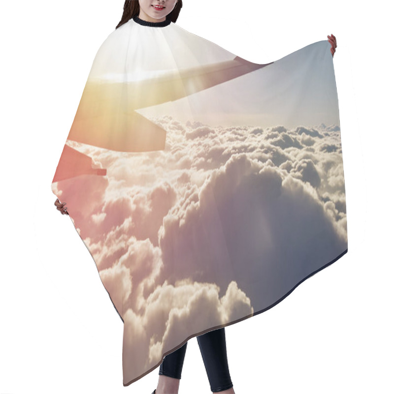 Personality  Travel Background Of Plane Flying Above The Clouds Hair Cutting Cape