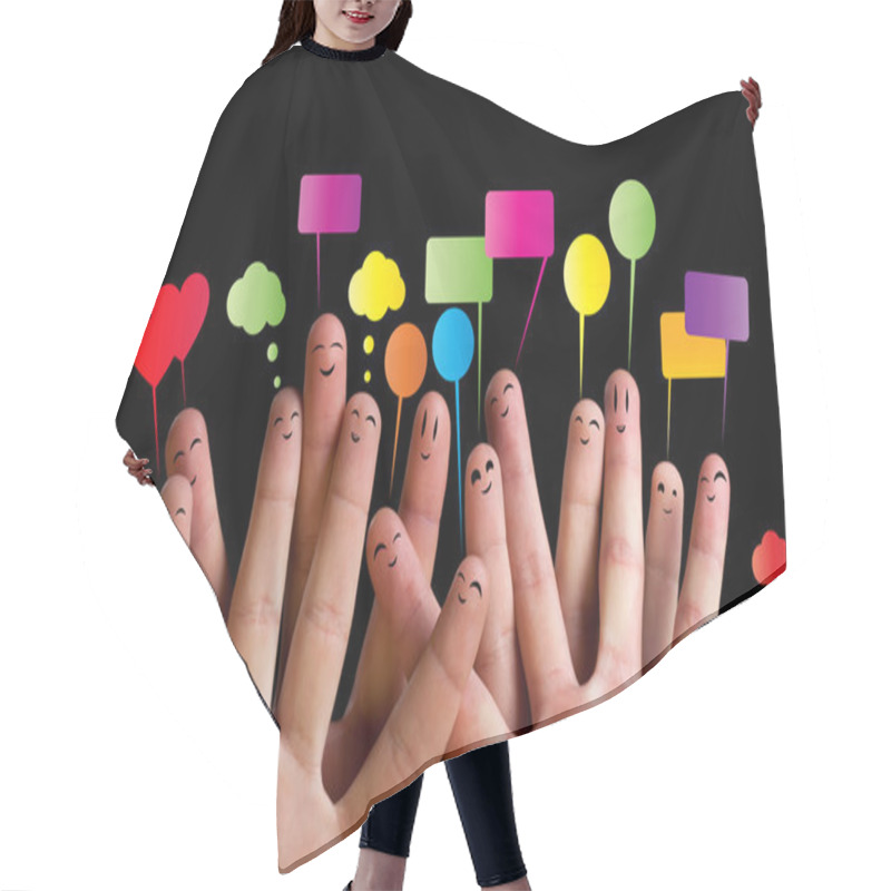 Personality  Happy Group Of Finger Smileys 2 Hair Cutting Cape