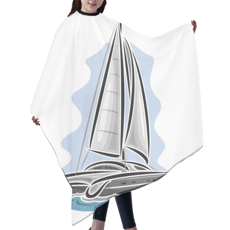 Personality  Vector Logo Sailing Catamaran Hair Cutting Cape