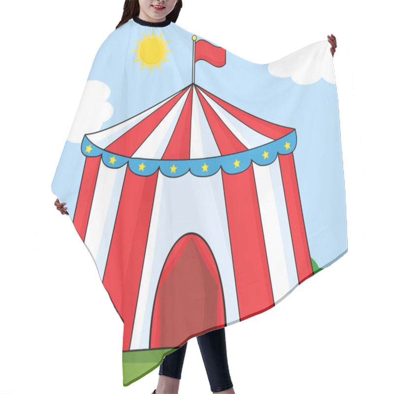 Personality  Big Circus Tent On Meadow Hair Cutting Cape