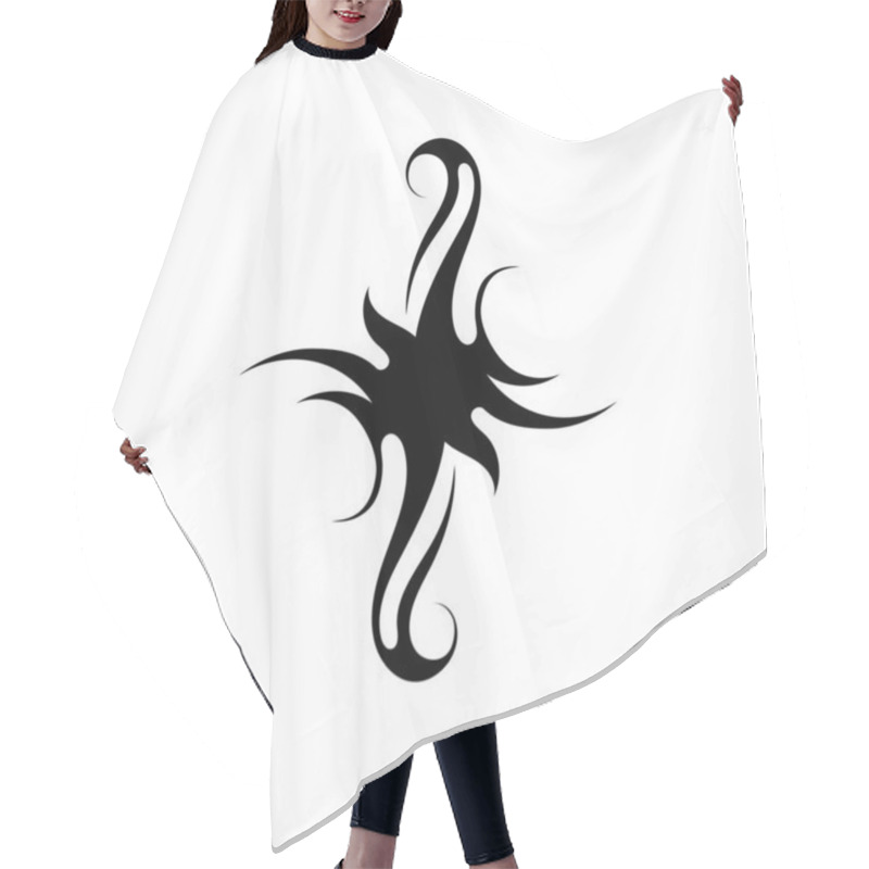 Personality  Tribal Tattoos. Art Tribal Tattoo. Vector Sketch Of A Tattoo Hair Cutting Cape