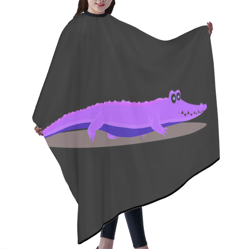 Personality  Green Crocodile With Spikes And Closed Mouth - Cartoon Vector Image Hair Cutting Cape