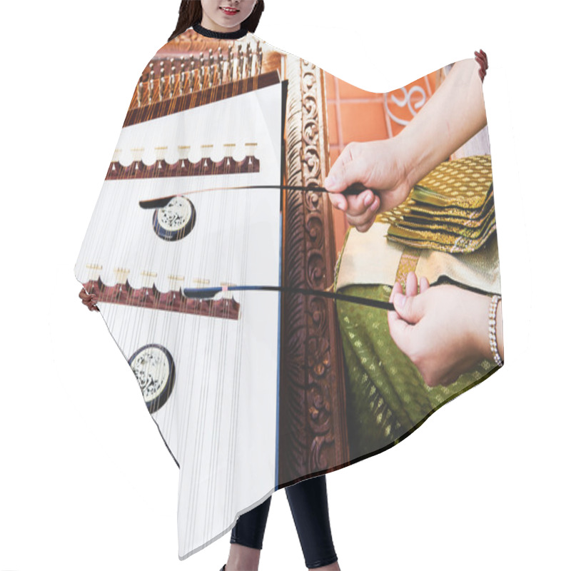 Personality  Hand Play Dulcimer, Music Instrument,Thai Wooden Dulcimer Musica Hair Cutting Cape