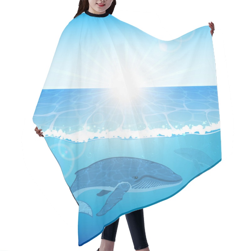 Personality  Whales In Ocean Hair Cutting Cape