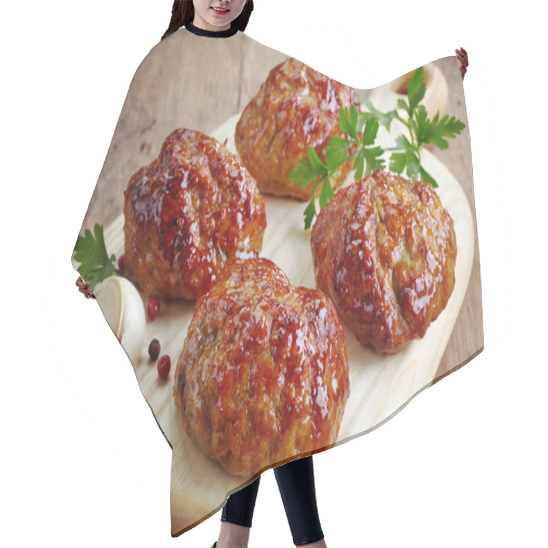 Personality  Juicy Fried Meat Cutlets Hair Cutting Cape