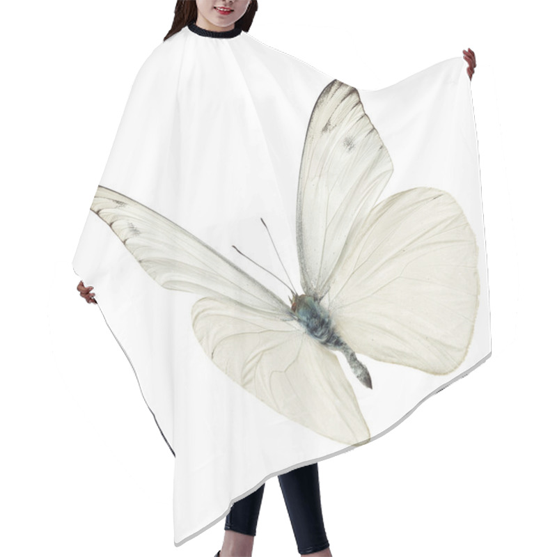 Personality  White Butterfy Flying Hair Cutting Cape