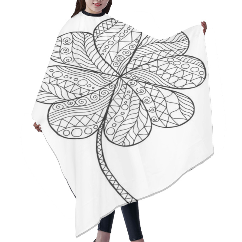 Personality  Doodle Zentangle Clover Shamrock Saint Patrick's Day Vector Hair Cutting Cape