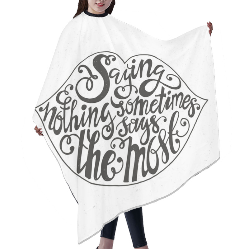 Personality  Lettering In Lips Shape Hair Cutting Cape