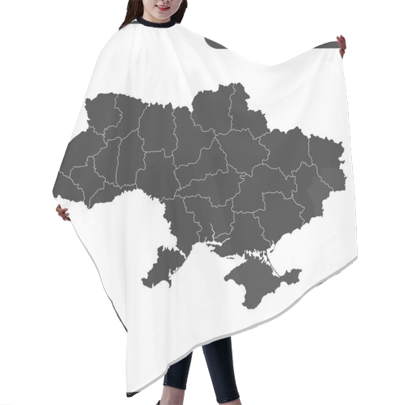 Personality  The Detailed Map Of Ukraine With Regions Or States. Administrative Division. Crimea, Part Of Donetsk And Lugansk Regions Is Marked As A Disputed Territory Hair Cutting Cape