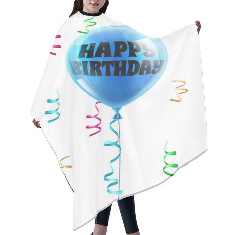 Personality  Happy Birthday Blue Balloon Hair Cutting Cape