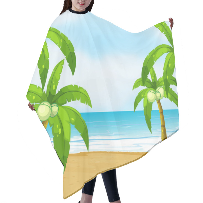 Personality  A Peaceful Beach Hair Cutting Cape