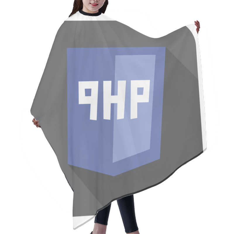 Personality  Vector Illustration Of Violet Shield With Php Programming Langua Hair Cutting Cape