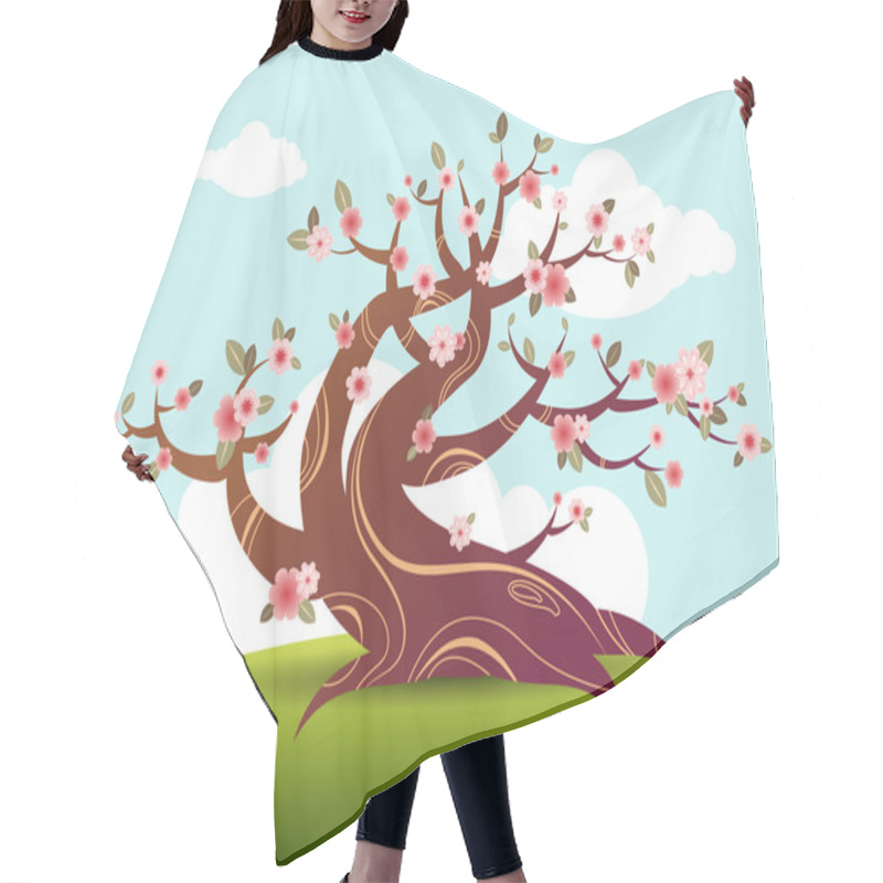 Personality  Blossom Tree Bonsai Japanese Hair Cutting Cape