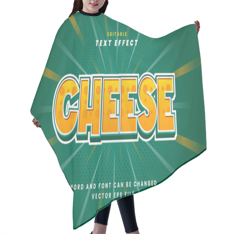 Personality  Cheese Editable Text Effect Hair Cutting Cape