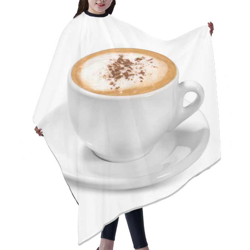 Personality  Italian Cappuccino Coffee Cup - Isolated On White Background Hair Cutting Cape