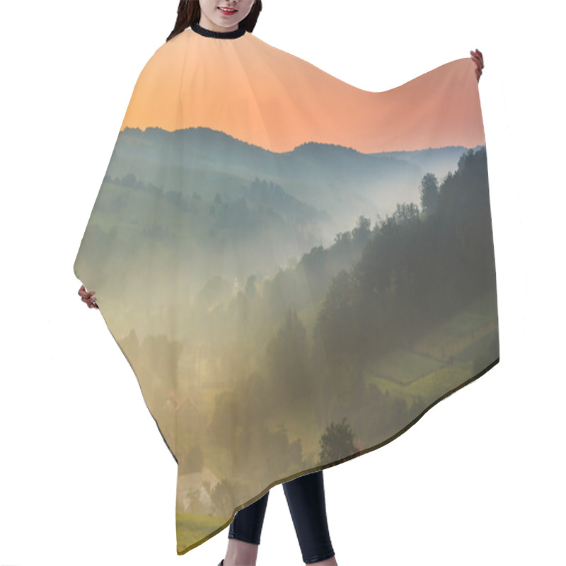 Personality  Early Morning Fog In Mountains Hair Cutting Cape