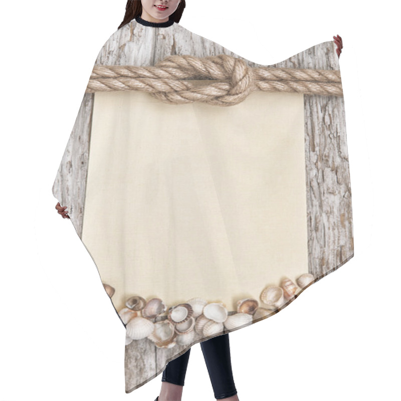 Personality  Ship Rope, Canvas, Sea Shells And Wood Background Hair Cutting Cape