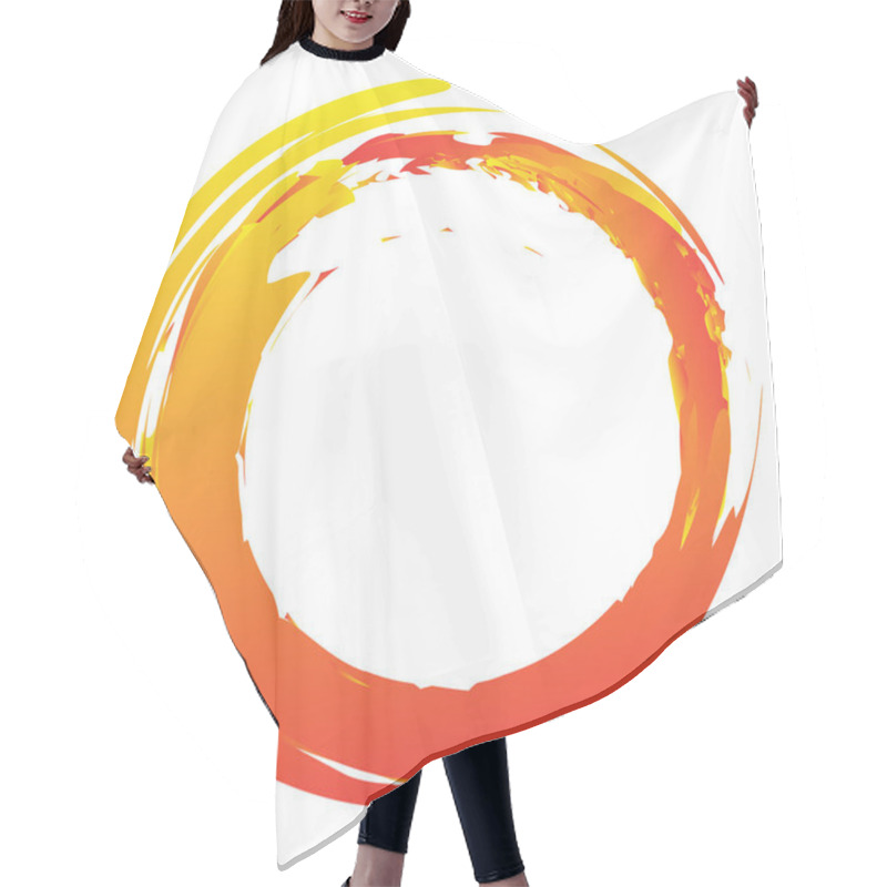 Personality  Grungy, Textured Circle Element. Circular Splatter Shape Hair Cutting Cape