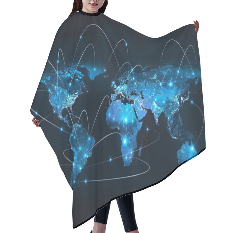 Personality  Earth From Space. Best Internet Concept Of Global Business From Concepts Series. Elements Of This Image Furnished By NASA. 3D Illustration Hair Cutting Cape