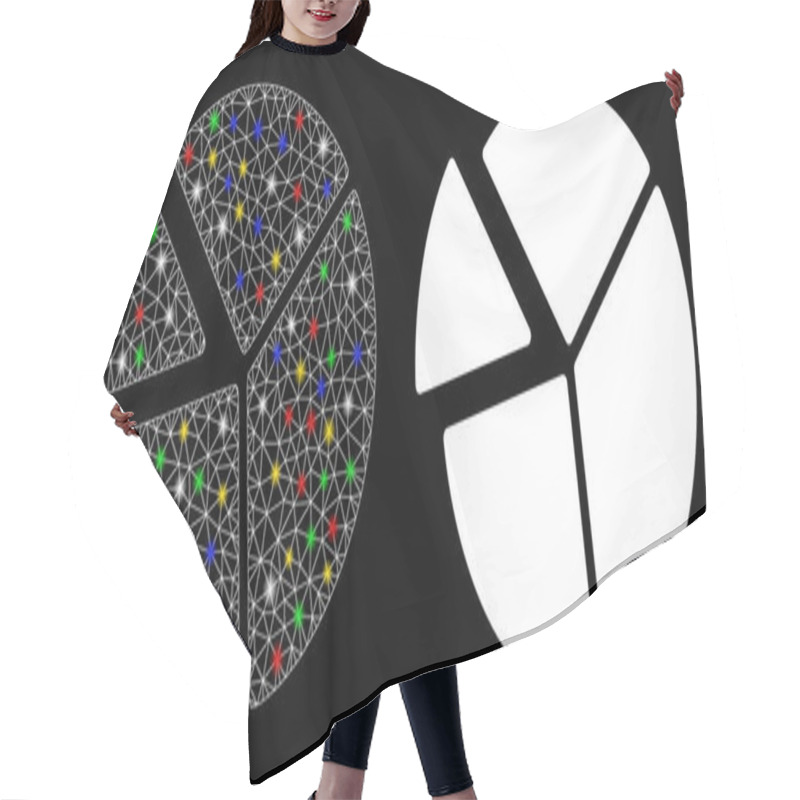 Personality  Bright Mesh 2D Pie Chart Icon With Light Spots Hair Cutting Cape