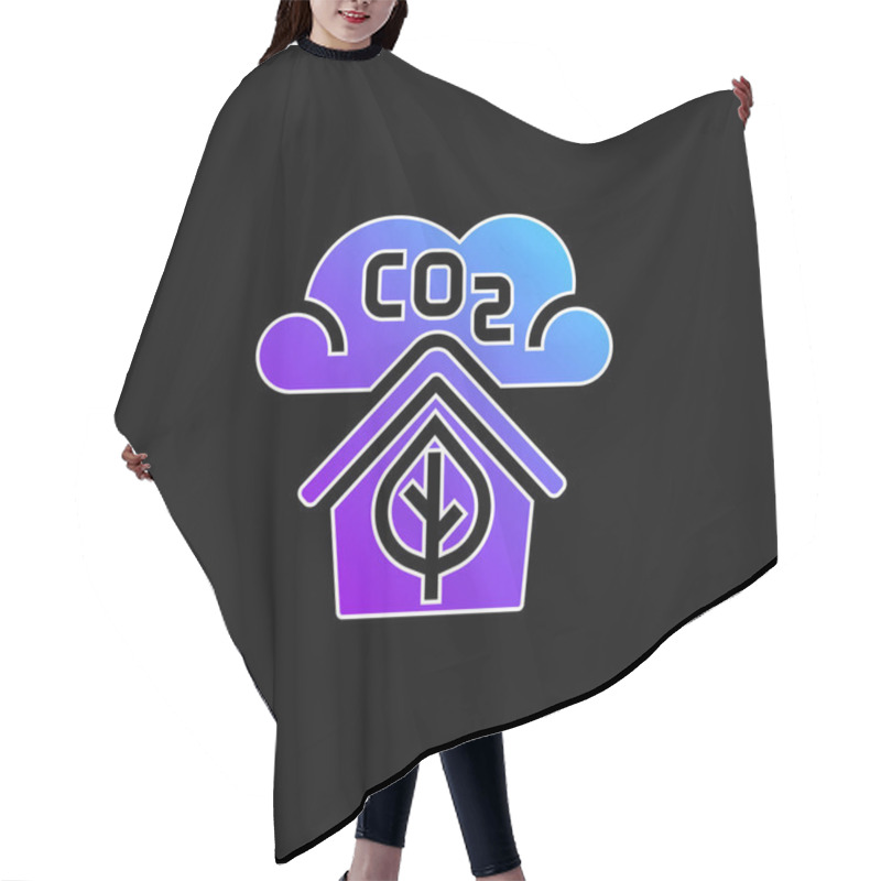 Personality  Air Quality Blue Gradient Vector Icon Hair Cutting Cape