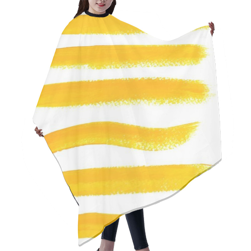 Personality  Yellow Ink Vector Brush Strokes Hair Cutting Cape