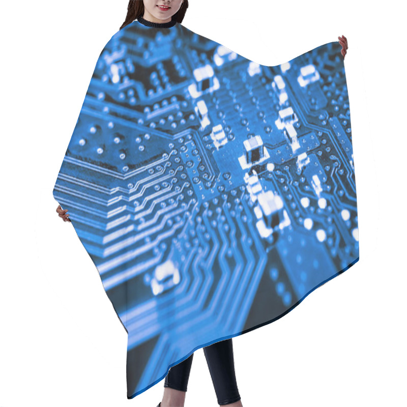 Personality  Abstract,close Up Of Mainboard Electronic Computer Background.(logic Board,cpu Motherboard,Main Board,system Board,mobo) Hair Cutting Cape