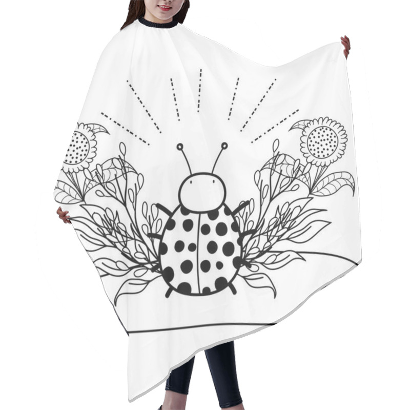 Personality  Cute And Little Ladybug In The Garden Hair Cutting Cape