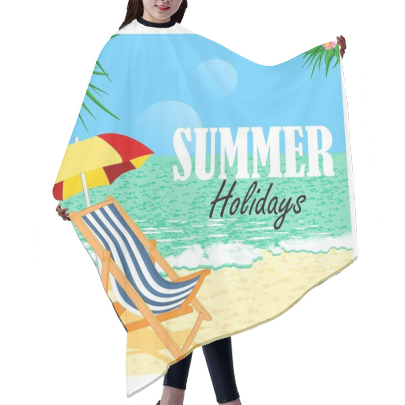 Personality  Symbols Of Summer And Summer Holidays Hair Cutting Cape