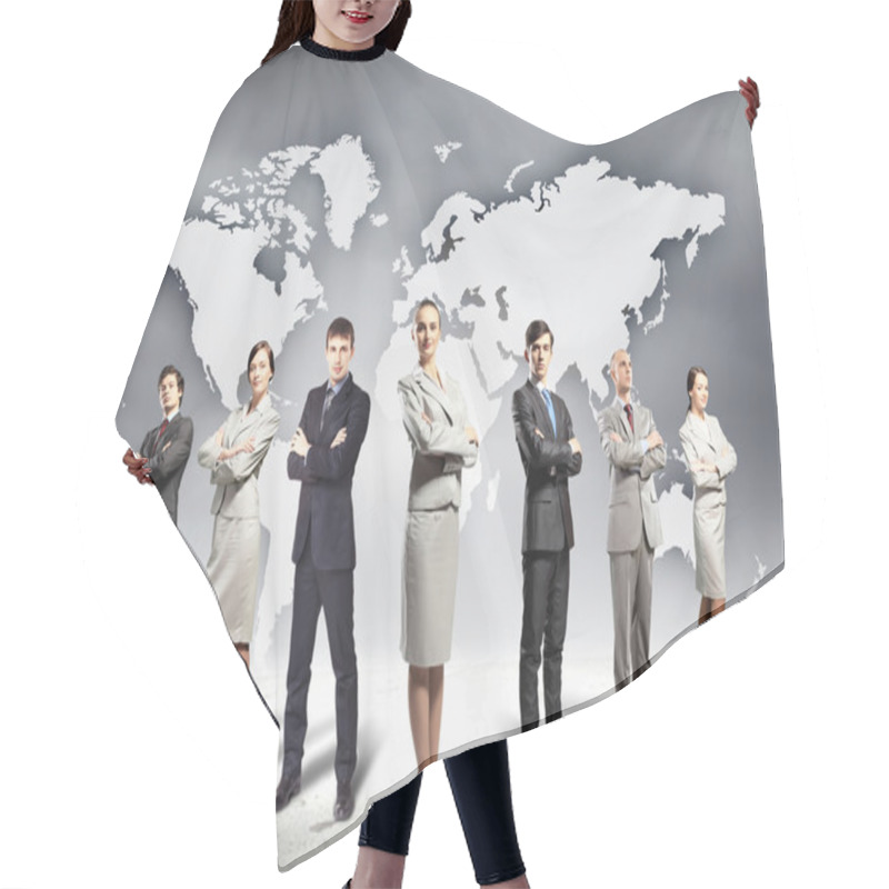 Personality  Group Of Businesspeople Hair Cutting Cape