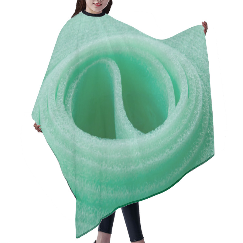 Personality  Green Plastic Foam Roll Hair Cutting Cape