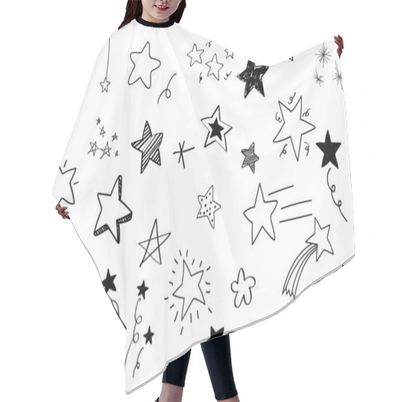 Personality  Various Stars Doodle Collection Vector Hair Cutting Cape