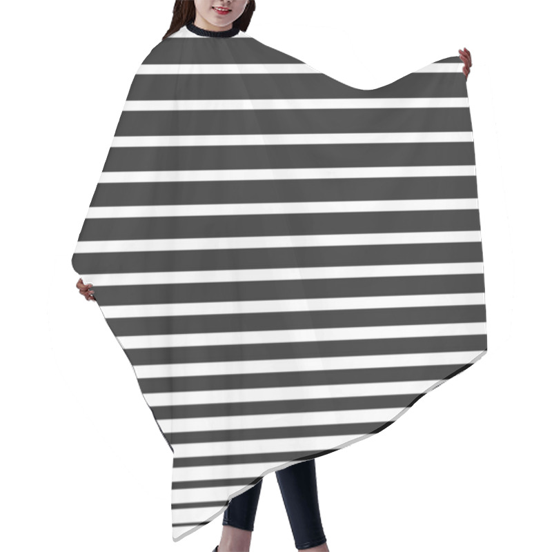 Personality  Horizontal Black Lines. Thin And Thick Shapes. Repeating Line Pattern. Vector Illustration. EPS 10. Hair Cutting Cape