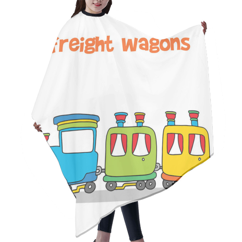 Personality  Cartoon Of Transportation Freight Wagons Hair Cutting Cape