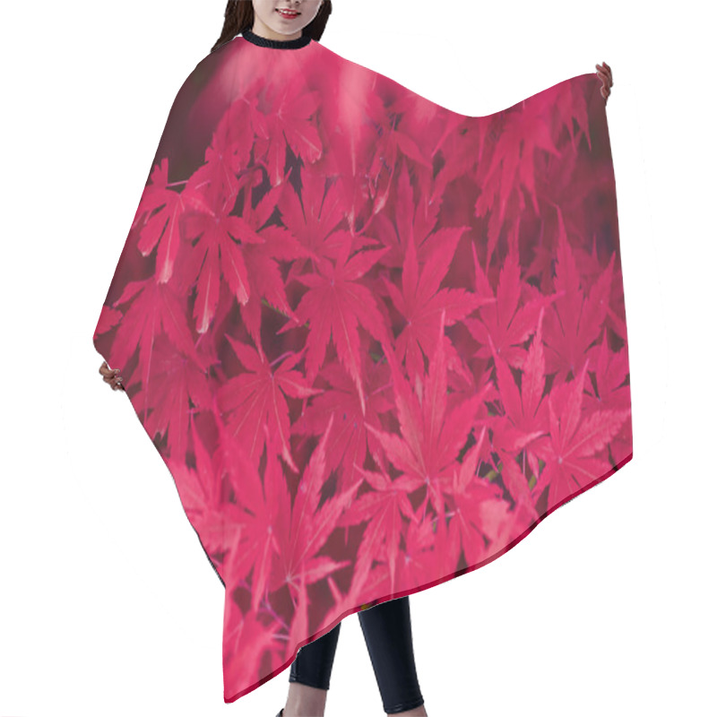 Personality  Japanese Maple Red Leaves Hair Cutting Cape